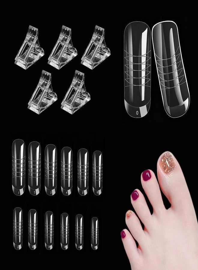 Dancepanda Polygel Toenail Kit for Toes,Polygel Nail Kit,Toe Nail Tips,Dual Forms for Polygel Toenail Forms(60PCS) - Image 1